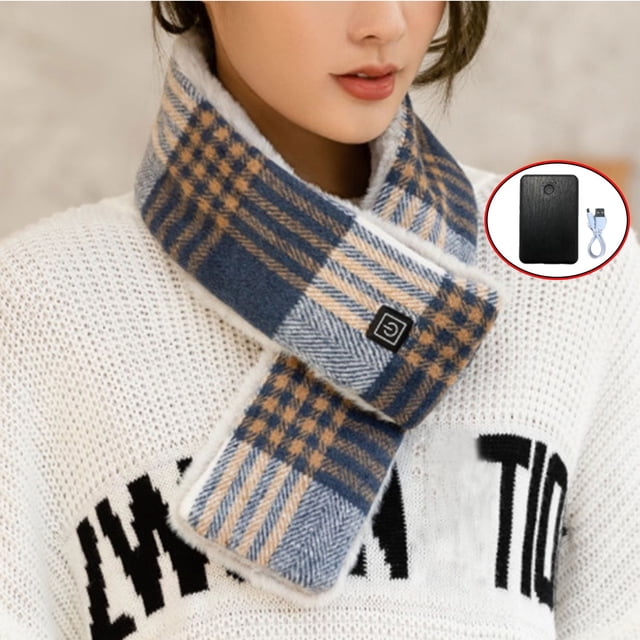 Aboser Electric Heated Scarf with 7000mAh Battery Rechargeable Heating Pad for Neck Pain Relief USB Heated Neck Wrap Warmer with 3 Heat Levels Comfy Cordless Thermal Brace Neck Heater for Men Women
