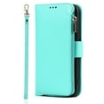 thumbnail image 3 of SaniMore iPhone 14 Pro 6.1" 2022 Case with Wrist Strap Zipper Wallet [Card Slots] Premium PU Leather Skin [Retro Durable] Shockproof Anti-scratch Kickstand Business Cover For iPhone 14 Pro, Green, 3 of 8
