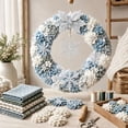 thumbnail image 4 of Snowflake Christmas 3D Fabric Poke Wreath DIY Set, Three-Dimensional Christmas Wreath Craft Kit with Soft Fabric Material, Charming Winter Wonderland Door Decor Project, 4 of 6