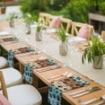 thumbnail image 4 of Cloth Napkins Set of 2 - 20x20 Inches, Aqua Brown Washable Reusable Table Napkins, Rustic Farmhouse Dog Paw Vintage Soft & Absortbent Dining Napkin for Party Wedding Hotel Restaurant, 4 of 8