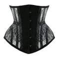 thumbnail image 2 of Luxalzxs Mesh Corset Waist Trainer for Women Gothic Underbust Corset Lace Up Waist Cincher Shapewear Hourglass Body Shaper, 2 of 4