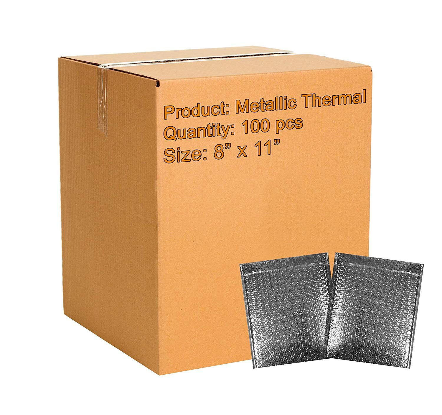 100 Pack Cool Shield Bubble Mailers 8x11. Thermal Padded Envelopes 8 x