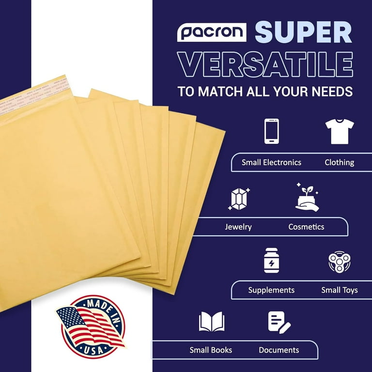 100 Pack USA Made Kraft Bubble Mailers (#1) 7.25x12 Inches - Foto 7