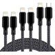 thumbnail image 2 of Cable USB C a Lightning Paquete de 5 Cargador de iPhone de 3/3/6/6/10 pies Cable de carga rápida con certificación Apple MFi Compatible con iPhone 14/13/12/11/XS/XR/X/8 - Negro, 2 of 5