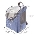thumbnail image 3 of Airline Approved Dog and Cat Backpack Carrier for Small Dogs - Water, Stain Proof Dog Hiking Backpack with Mesh Cover, Waist Belt - BLUE-LEATHER, 3 of 7