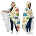 thumbnail image 2 of Wearable Blanket,Colorful Dinosaurs Palm Pattern Hooded Wearable Flannel Blanket for Adults & Teens with Buckle,Winter Poncho Shawl Wrap Cape,60"x80", 2 of 5