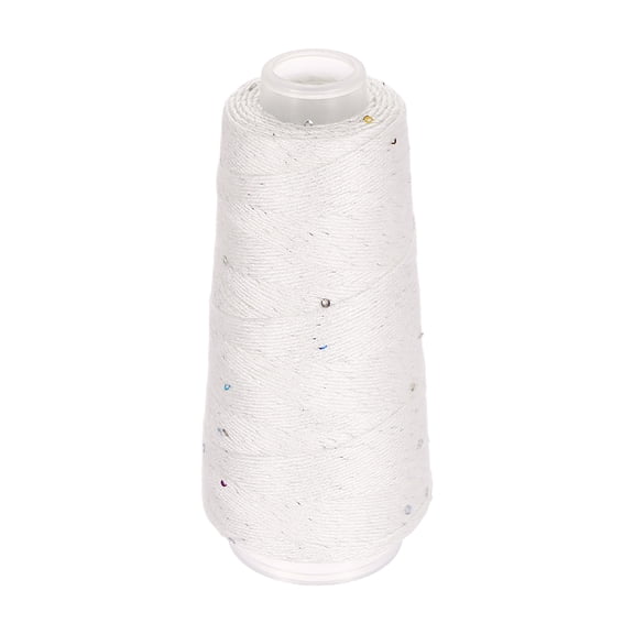 Cotton Silk Yarn Cotton Silk Blend Sparkly Yarn with Sequins, 50g (Moon White)