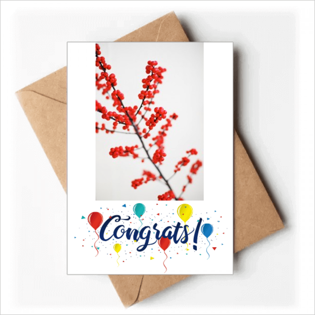 Temperate Red Branch Picture Photograph Wedding Cards Congratulations Greeting Envelopes