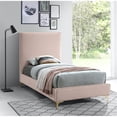 thumbnail image 3 of Meridian Furniture Geri Pink Velvet Twin Bed withGold and Chrome Legs Included, 3 of 16