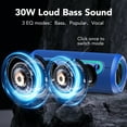 thumbnail image 5 of Portable Bluetooth Speaker IPX7 Waterproof Wireless Speaker with 30W Powerful Speaker 24Hrs Playtime Colorful Flashing Lights TWS Wireless Pairing for Outdoor/Party/Beach/Travel/Gifts Blue, 5 of 6