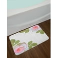 thumbnail image 2 of Floral Bath Mat, Romantic Theme of Roses and Leaves Symbolizing Love Passion, Plush Bathroom Decor Mat with Non Slip Backing, 29.5" X 17.5", Coral Pale Olive Green, by Ambesonne, 2 of 2