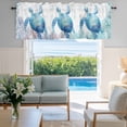 thumbnail image 2 of Window Valance for Kitchen,Summer Watercolor Blue Sea Turtles Rod Pocket Curtain Valances Short Curtains Drapes Panel,Marine Life Corals Window Treatment Topper for Living Room Bathroom Bedroom Home, 2 of 9