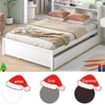 thumbnail image 6 of Twin Bed with Trundle, Twin Size Platform Bed with Bookcase Headboard and Pull Out Trundle Bed for Teens Adults, Wooden Twin Bed Frame with Storage Shelves, Bed Frame for Living Room, White, 6 of 7
