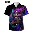 thumbnail image 3 of Nuevas camisas de manga corta con estampado de animales para hombre, camisas informales de verano de gran tamaño con botones, camisas de playa para hombre, ropa de calle, 3 of 5