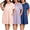 NavyBluePurplePink, variant on PinkBeautiM Plus Size Womens Nightgown Short Sleeve Sleepwear With Pockets Nightshirts Crew Neck Pajama Dress 3 Pack