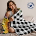 thumbnail image 5 of Throw Blanket for Couch Sunflower Soft Fleece Flannel Blankets Cozy Lightweight Blanket for Home Sofa Living Room Flower Black Plaid Bed Throws 60" x 80", 5 of 9