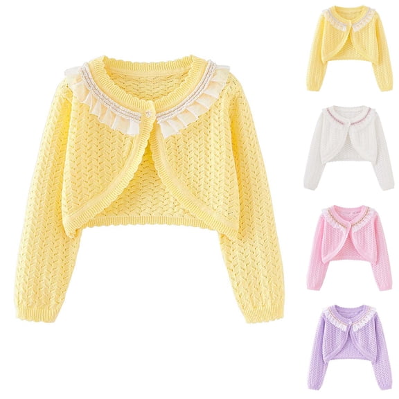 Avtoify Girls Jacket Casual, Girls Fall Jacket Lightweight Leisure, Children's Fashion Sweet Bowknot Loose Button Round Neck Long Sleeve Hooded Casual Jacket/Jacket