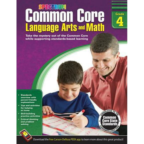 Pre-Owned Common Core Language Arts and Math, Grade 4 (Paperback) 1483804526 9781483804521