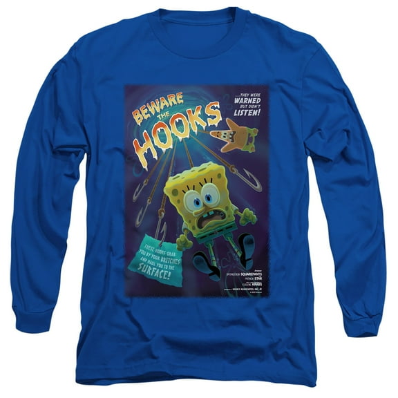 Spongebob Beware The Hooks Unisex Adult Long-Sleeve T Shirt