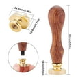 thumbnail image 3 of 1PC Brass Sealing Wax Seal Stamp Removable Wood Handle Bluebell pattern 25mm, 3 of 7