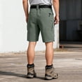 thumbnail image 4 of Men's Camo Cargo Shorts Elastic Waist Drawstring Shorts Outdoor Casual Camo Hiking Work Casual Big and Tall Camo Cargo Short Multi-Pocket Quick Dry Joggers,Green L, 4 of 5