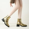 thumbnail image 3 of Mostsola Ankle Boots for Women Square Toe Mid Heel Side Zipper Dress Snakeskin Print Booties, 3 of 4