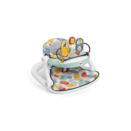 Fisher-Price Deluxe Sit-Me-up Floor Seat Portable Infant Chair with Toys & Tray, Beach Glass, New