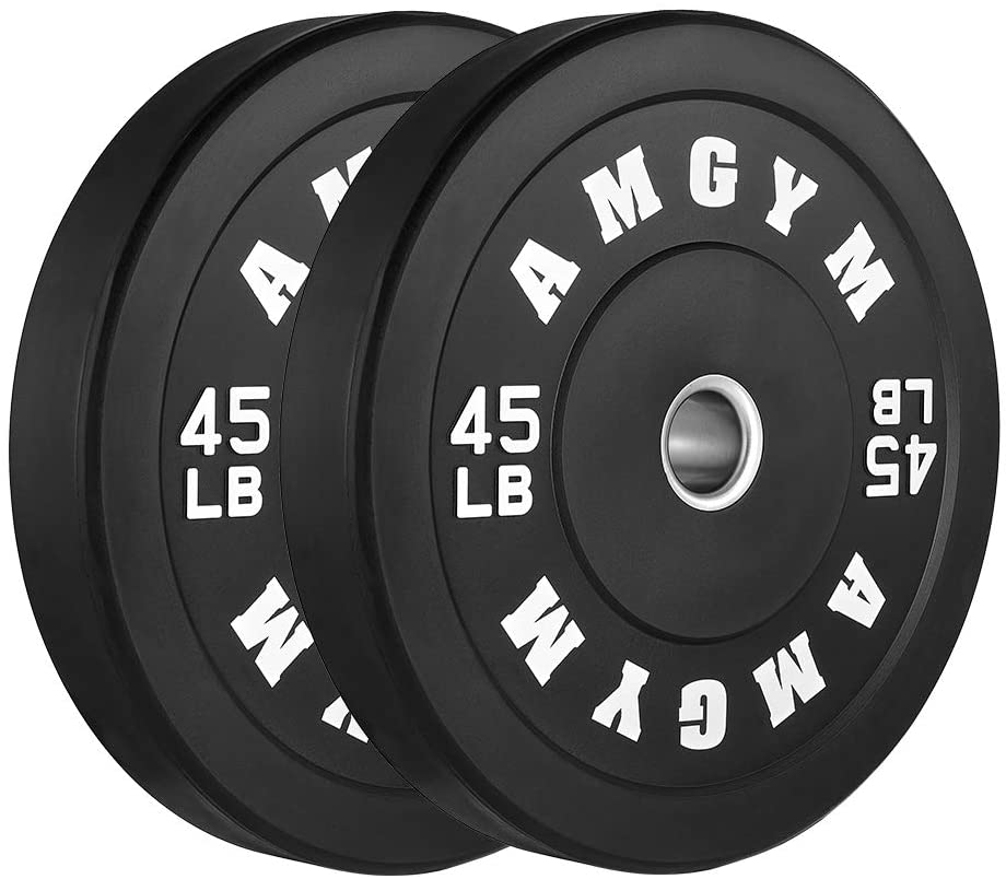 AMGYM LB Bumper Plates Olympic Weight Plates, Bumper Weight Plates