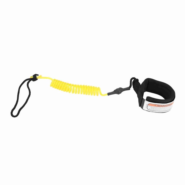 Correa para tabla de surf de remo con muelle en espiral de 5 mm para pies y piernas (amarilla)