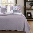 thumbnail image 2 of Benjara Microfiber Quilt and 1 Pillow Sham Set with Floral Prints, Multicolor, 2 of 4