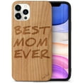 thumbnail image 1 of Case Yard Wooden Case Outside Soft TPU Silicone, Slim Fit Shockproof Wood Protective Phone Cover for Girls Boys Men and Women, Supports Wireless Charging Best Mom Ever Design case for iPhone-11-Pro, 1 of 7