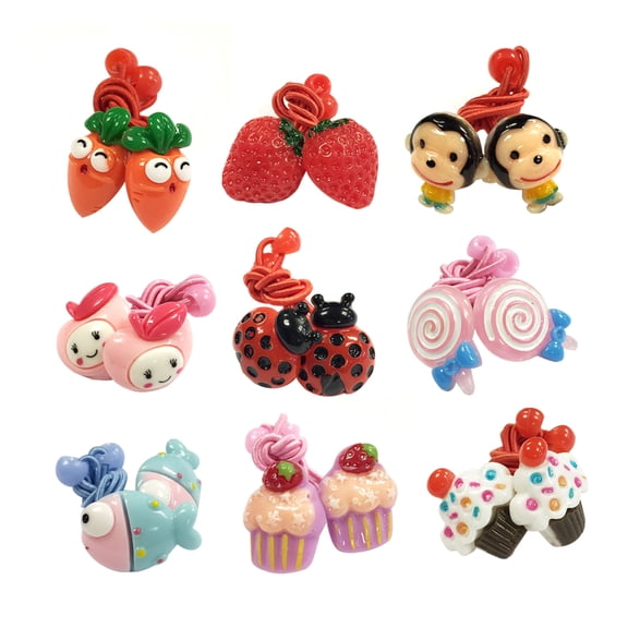 Wrapables® Juicy Playful Elastic Hair Ties Hair Accessories for Toddler Girls (Set of 18)