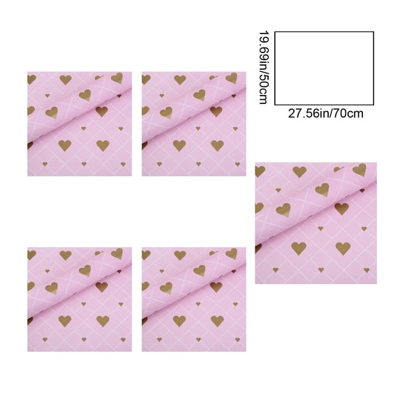 Gift Wrapping Paper For Multi Holiday Decoration, 5PC Pink Themed 50x70cm Sheets, Premium Paper Material, Suitable For Packaging Gifts Bouquets Books Party Supplies