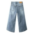 thumbnail image 2 of KIDSCOOL SPACE Baby Girls Jeans, 12M-13T Wide Size Range Wide-leg Flared Denim Pants,Light Blue,2-3 Years, 2 of 7