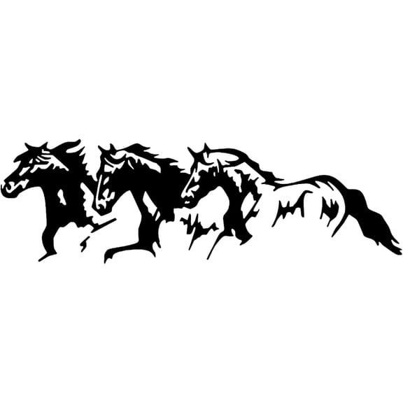 Running Horse Car Decal, 25x8cm Vinyl Automotive Body Sticker for Drivers