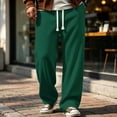 thumbnail image 4 of Homeyce Waffle Sweatpants Men Drawstring Wide Leg Baggy Pants Lightweight Breathable Hiking Sweatpant Mens Lounge Pant,Green XL, 4 of 6