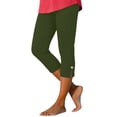 thumbnail image 2 of Capri Leggings for Women 2026 Summer Elastic High Waist Side Split Hem Casual Workout Cropped Yoga Pants, 2 of 8