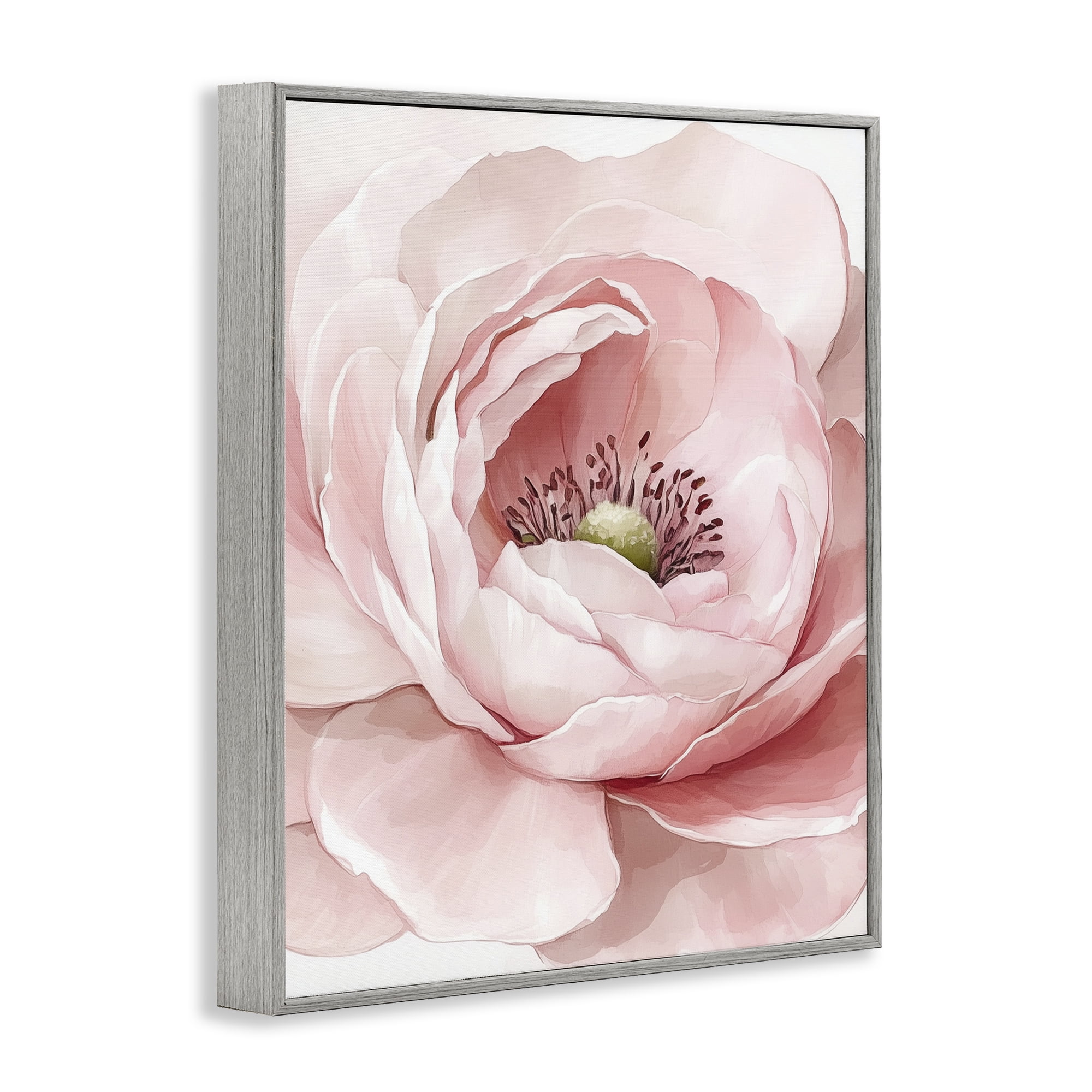 Fresh Rosy Close Up Petals Gray Framed Giclee Art, design by Christine Simpson Art
