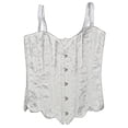 thumbnail image 5 of ManxiVoo Bustier en Dentelle Florale Réglable pour Femmes Style Corset Sans Bretelles avec Détail de Désossement Confortable Mi-Longueur Mode Taille P Blanc, 5 of 5