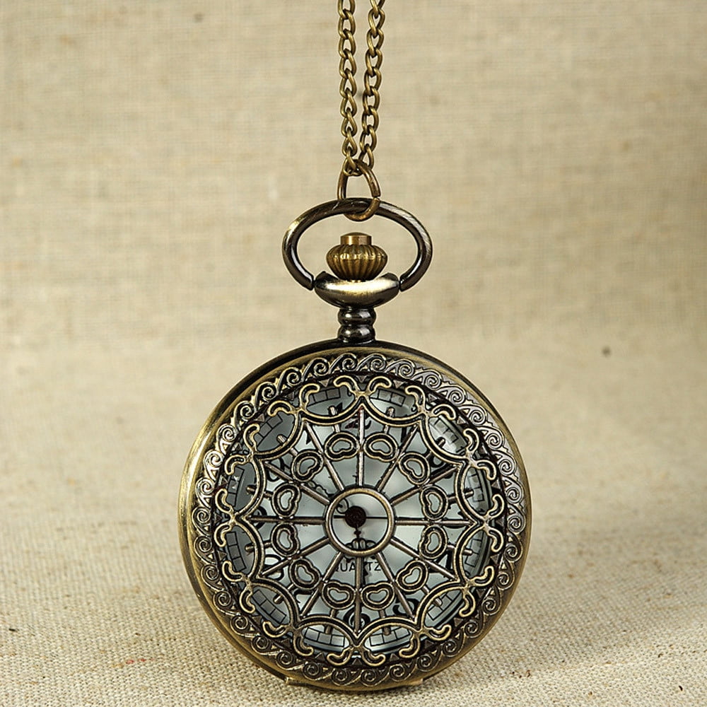 Necklace Stunning Ladies Round Spiders Web Design Pocket Watch Jewellery Watches Watch Necklaces 