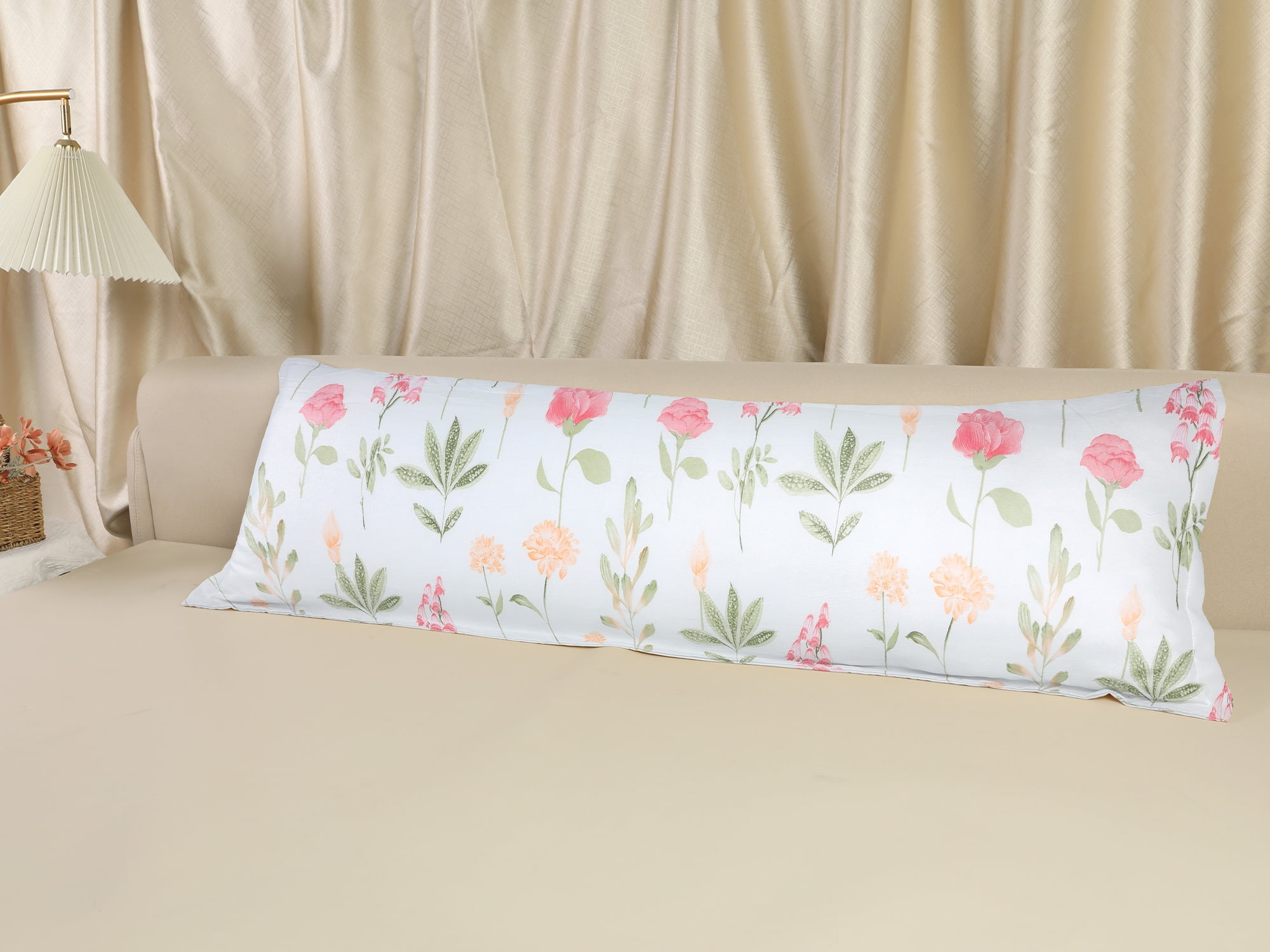 Unique Bargains 1 Pcs Pillowcase Breathable Soft Floral Pillow Cases Flowers 20"x72"