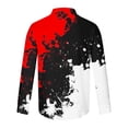 thumbnail image 5 of Mens Shirts Fashion Long Sleeve Ink Patchwork Printing Shirts for Men Plus Size Lapel Collar Mens Dress Shirts Stylish Big & Tall Button Up Daily Hawiian Shirt for Men(Clearance-Sale,Red,2XL), 5 of 5