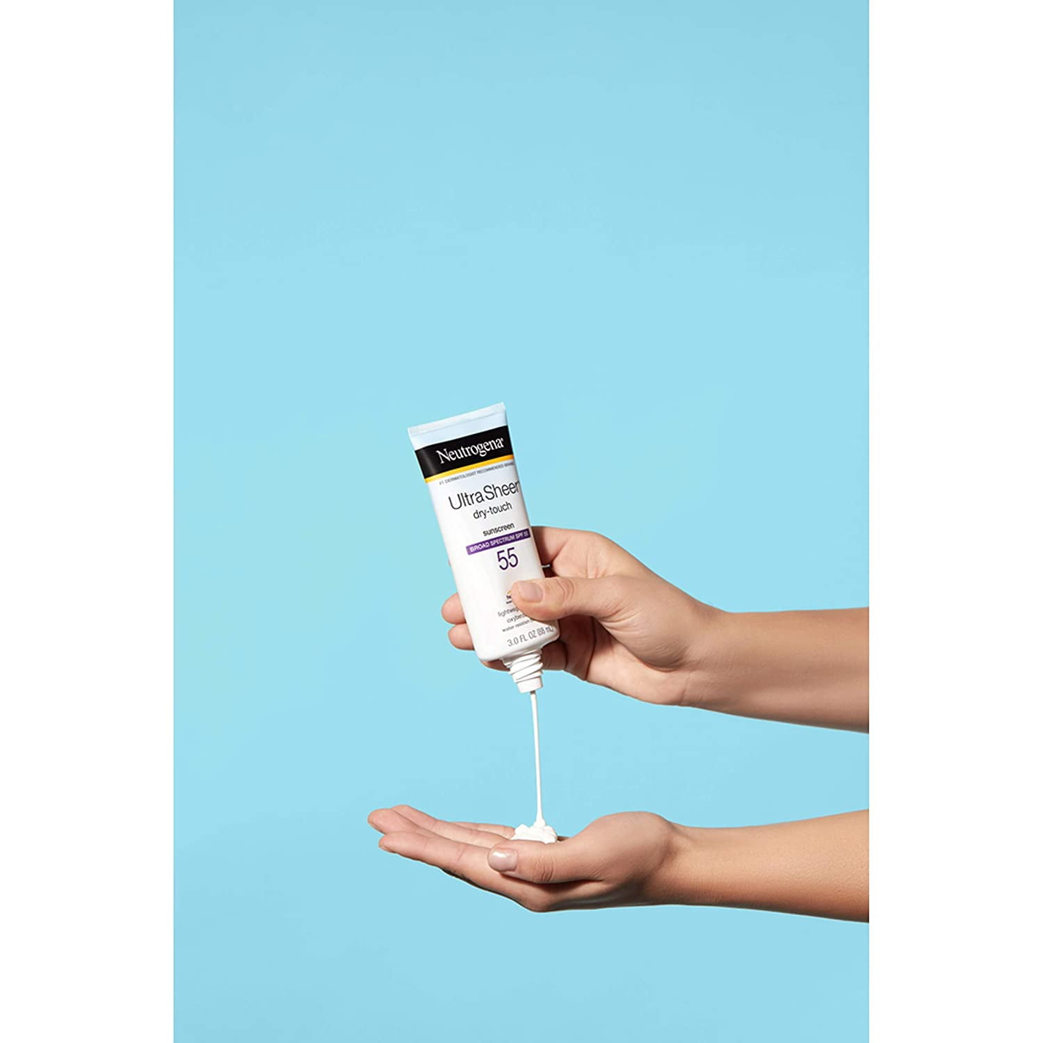 Invisible Daily Sunscreen Lotion with SPF 55- Sweat & Water Resistant Sun Block Lotion for 80 Minutes | Moisturizing & Quick Drying Skin Sun Protection| 1 Pack: 3 OZ Per Pack, Pack of 5