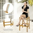 thumbnail image 6 of Gymax Wicker Bar Stools Set of 2 Patio Chairs w/ Solid Wood Frame Ergonomic Footrest Light Brown, 6 of 7