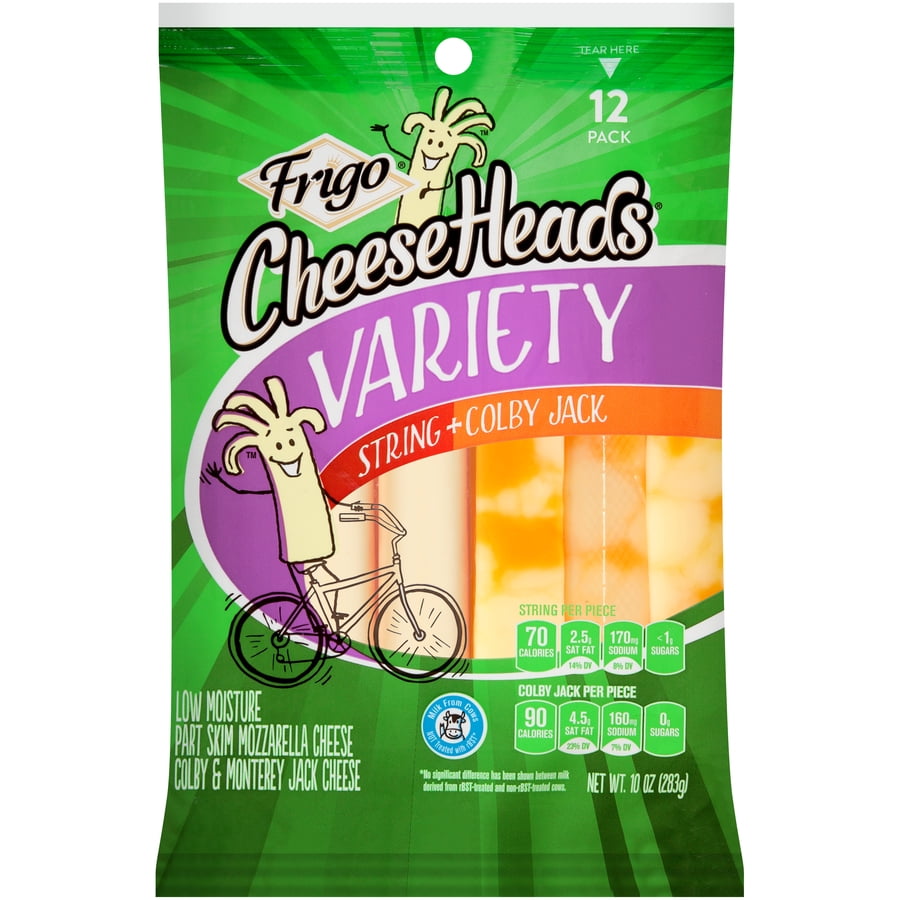 Frigo Cheese Heads Mozzarella String Cheese and Colby Jack Cheese