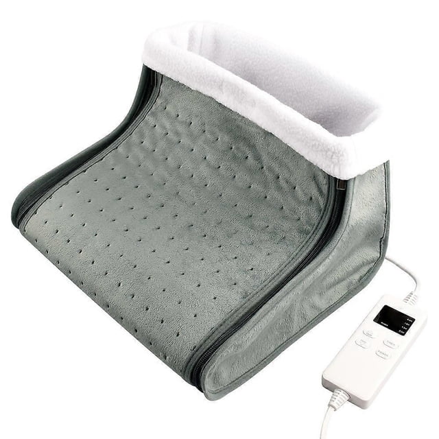 Chauffe-pieds, avec doublure en peluche, chauffage lectrique des pieds avec niveaux de temprature, lavable en machine, gris