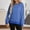 Blue, variant on Womens Sweatshirts, Women's Oversized Striped Shirts Long Sleeve Crew Neck Split Hem T-Shirts Casual Color Block Fall Going Out Top 2025
