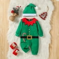 thumbnail image 2 of Angala Baby Girls Boys Christmas Outfits Baby Romper Long Sleeve Jumpsuit With Hat Xmas Clothes Breathable Cute Stylish Children Bodysuits 0-3 Months, 2 of 8