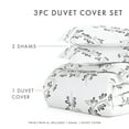thumbnail image 3 of Noble Linens Gray Simple Vine Print 2-Piece Duvet Cover Set, Twin/TwinXL, 3 of 12