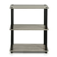 thumbnail image 3 of Furinno Rata 3-Tier Industrial Multipurpose Flat Base Shelf Display Rack with Metal Frame, French Oak Grey, 3 of 4